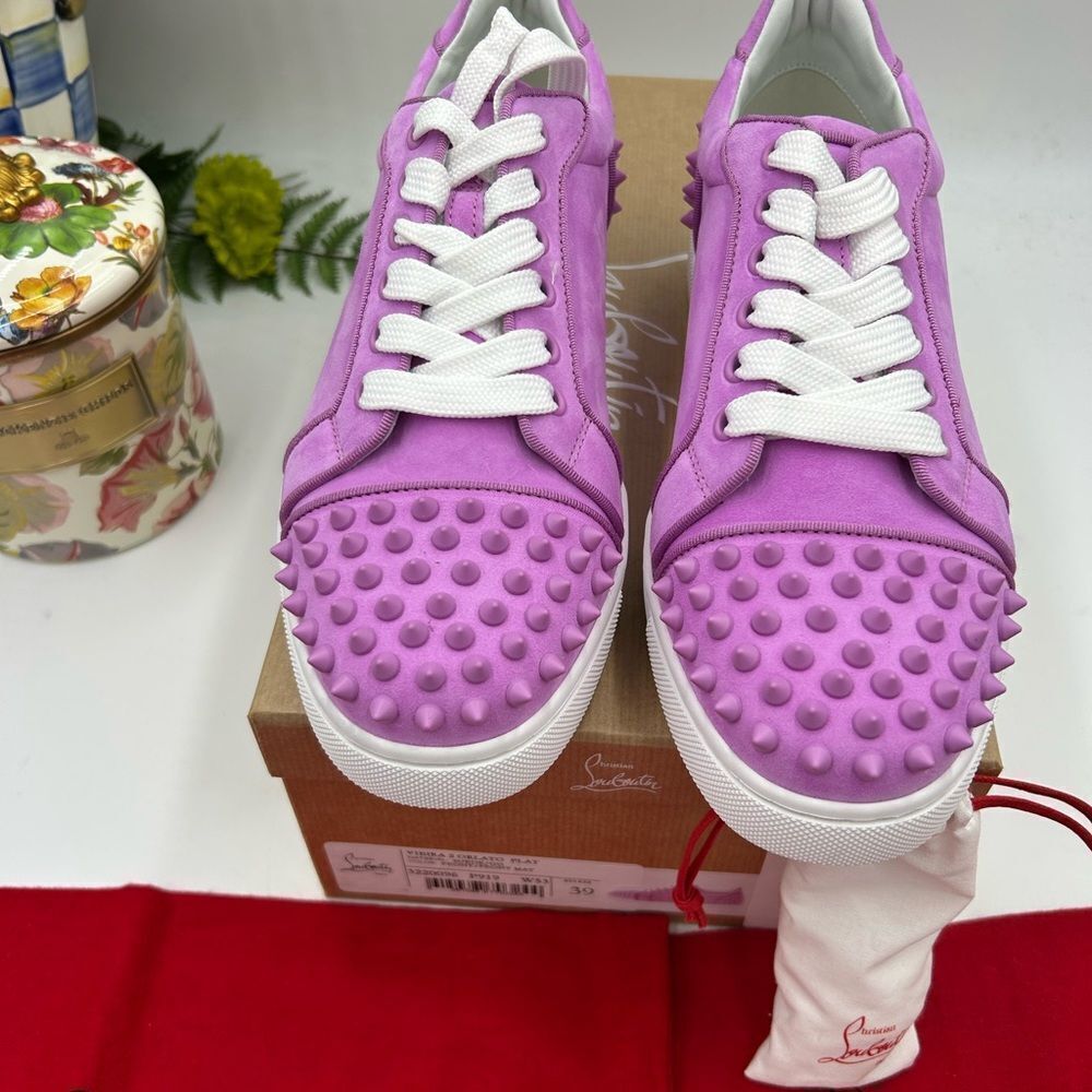 Women's Christian Louboutin viera flat sneaker size 39 made in Italy - Picture 4 of 11